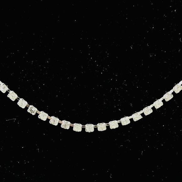 Wiesner Signed Tennis Necklace Rhinestone Crystal 15" Silver Tone MCM VTG RARE - Picture 4 of 16